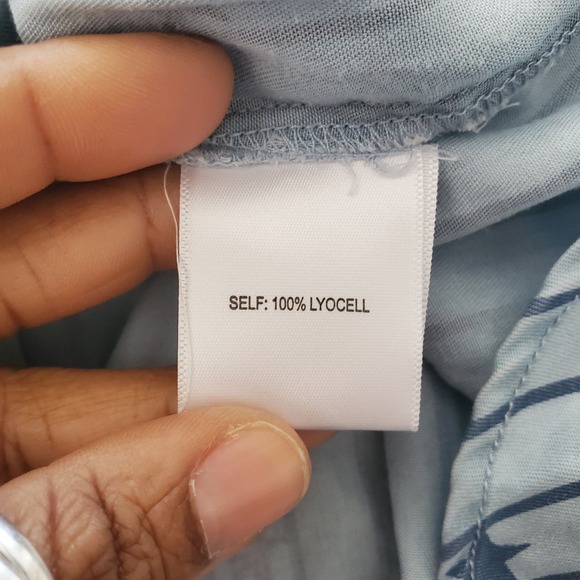 Jane + Delancey Blue Stars & Stripes Short Sleeve Button Down Top Size L - Picture 7 of 8